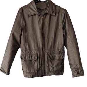 Woman's Midnight Velvet Medium leather Jacket. NWOT